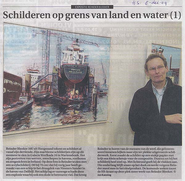 Schilderen op grens van land en water 