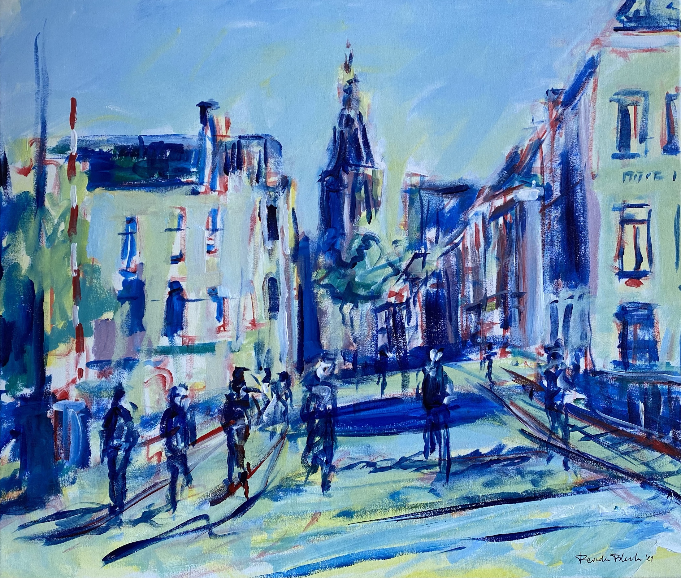A-kerk, schilderij van Reinder Bleeker, 60 x 70 cm