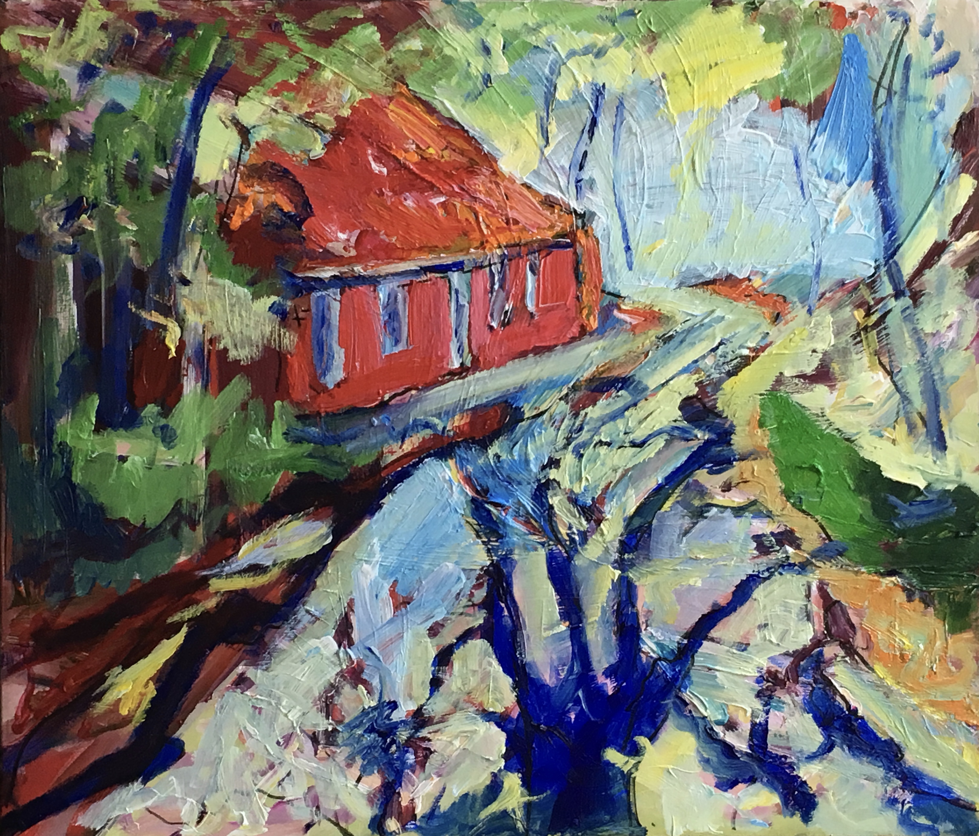 Bieweketil, schilderij van Reinder Bleeker, 60 x 70 cm