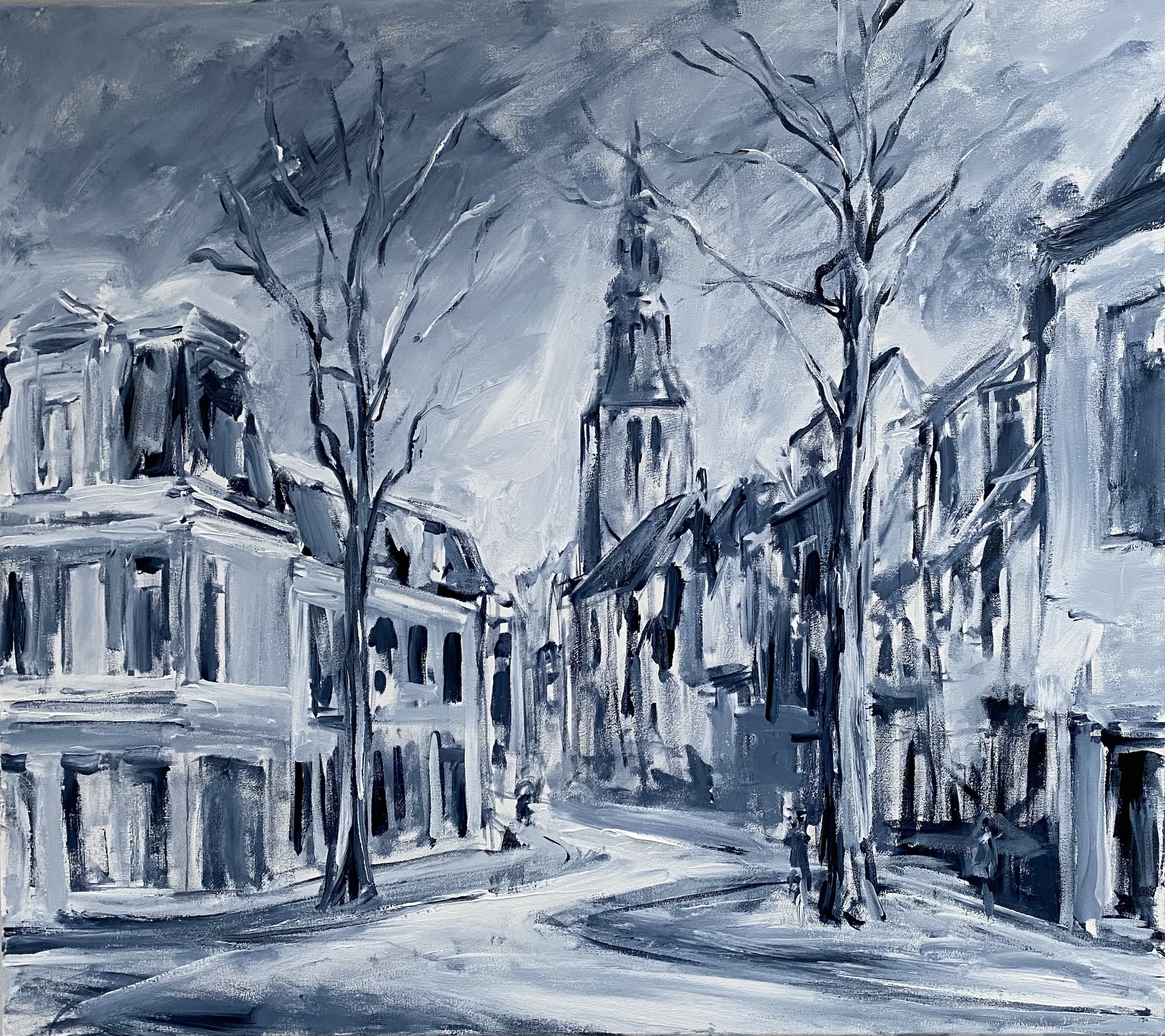 Munnekeholm, schilderij van Reinder Bleeker, 80 x 90 cm